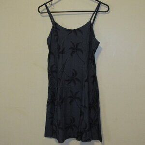 Paradise Found Made in Hawaii Midnight Blue Palm Tree Hawaiian Short Dress sz S